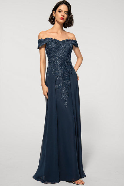 Robe Élégante Épaule Dénudée Paillettes - gallery 1