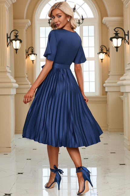 Robe Satinée Plissée Élégante Nuit - gallery 4