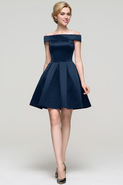 Robe Trapèze Bleu Marine Évasée - gallery 7