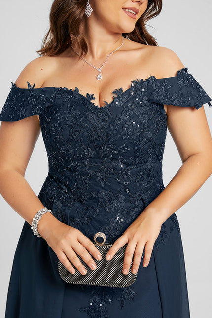 Robe Élégante Épaule Dénudée Paillettes - gallery 7