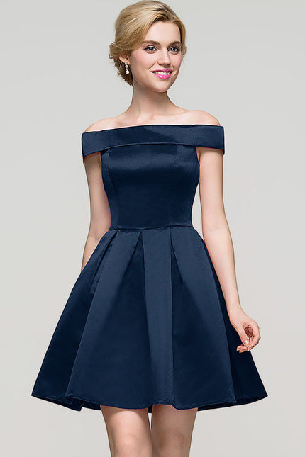 Robe Trapèze Bleu Marine Évasée - gallery 2