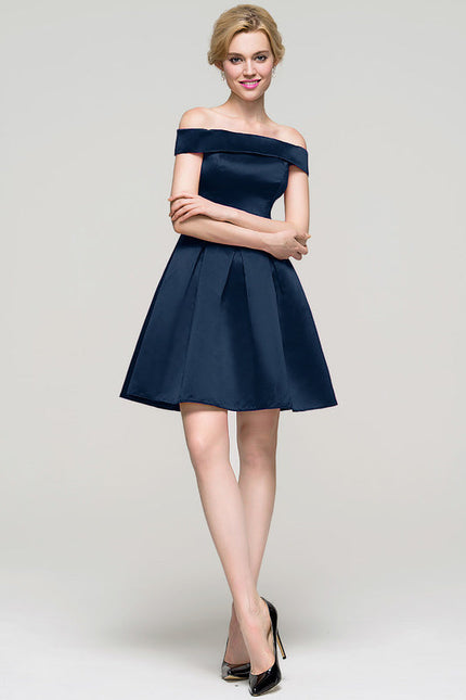 Robe Trapèze Bleu Marine Évasée - gallery 4