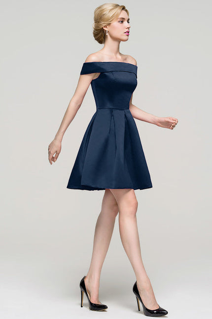 Robe Trapèze Bleu Marine Évasée - gallery 5