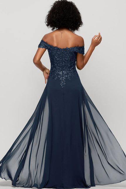 Robe Élégante Épaule Dénudée Paillettes - gallery 4