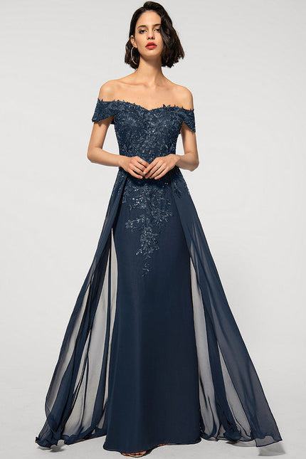 Robe Élégante Épaule Dénudée Paillettes