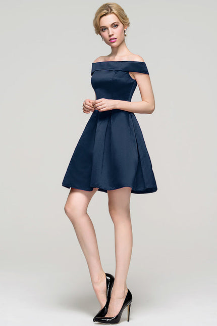 Robe Trapèze Bleu Marine Évasée - gallery 1