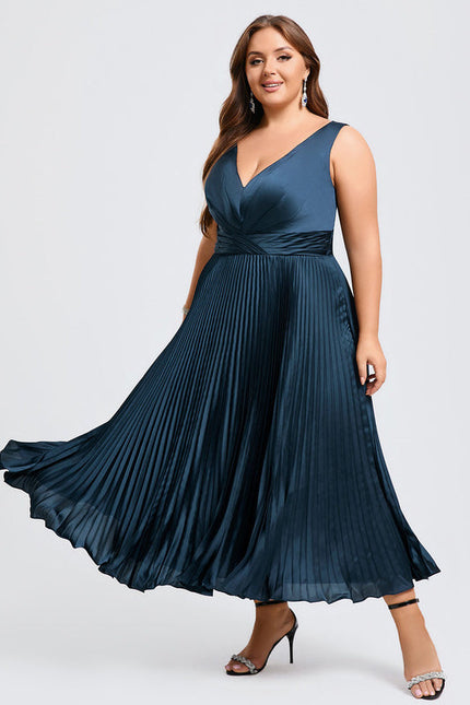 Robe Satinée Plissée Élégante Nuit - gallery 8