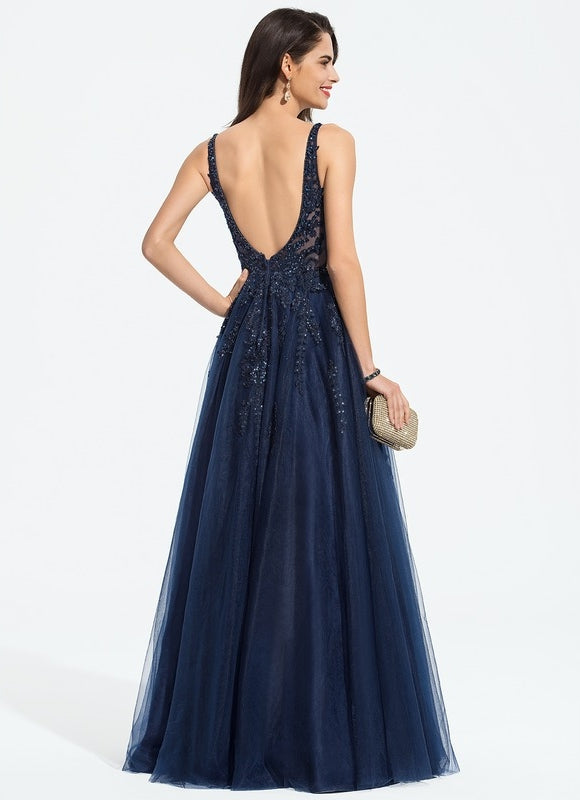 Robe De Soirée Tulle Pailletée Élégante - gallery 4