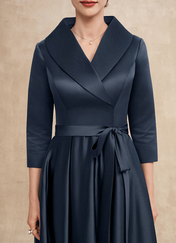 Robe Satinée Élégante Col Nœud - gallery 6