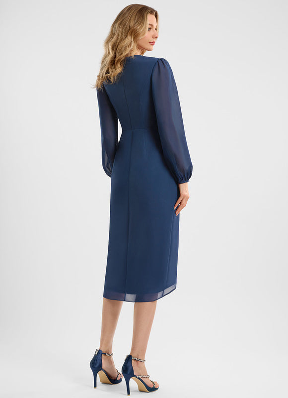 Robe Cocktail Chic Mousseline Élégante - gallery 4