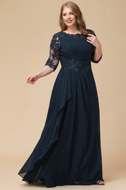 Robe Élégante Dentelle Pailletée Nuit - gallery 8
