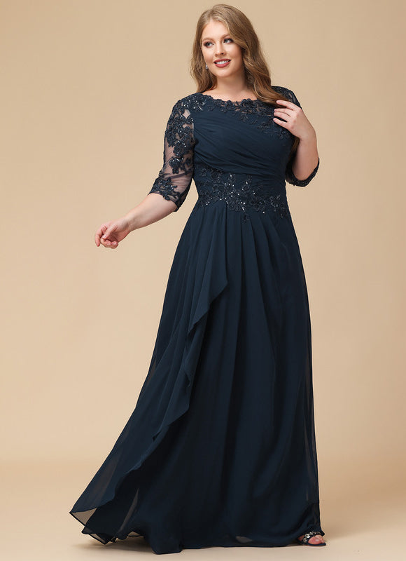 Robe Élégante Dentelle Pailletée Nuit - gallery 8