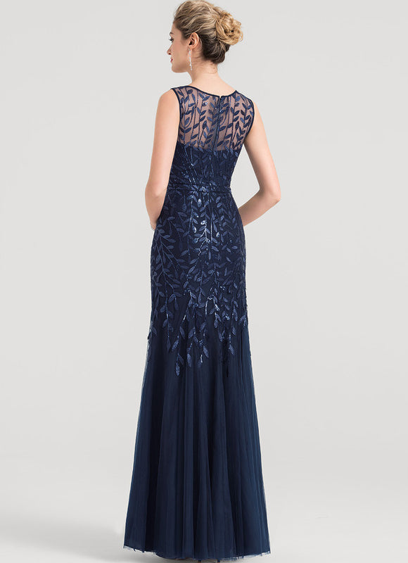 Robe Élégante Tulle Brodé Nuit - gallery 4
