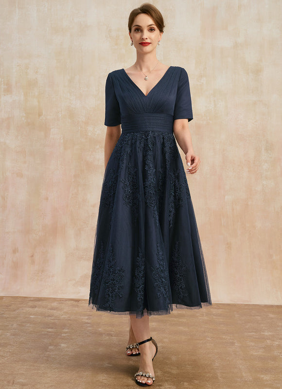 Robe Élégante Tulle Col V - gallery 1
