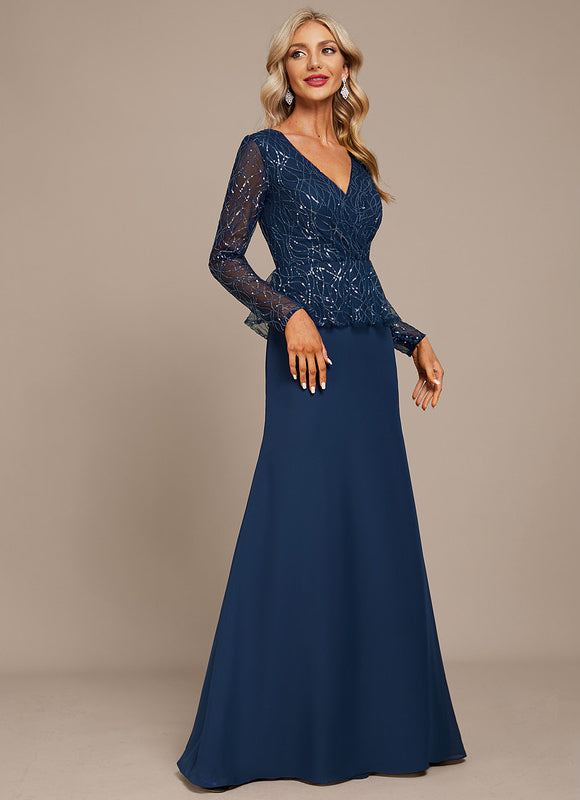 Robe Élégante Paillettes Col V Satinée - gallery 3