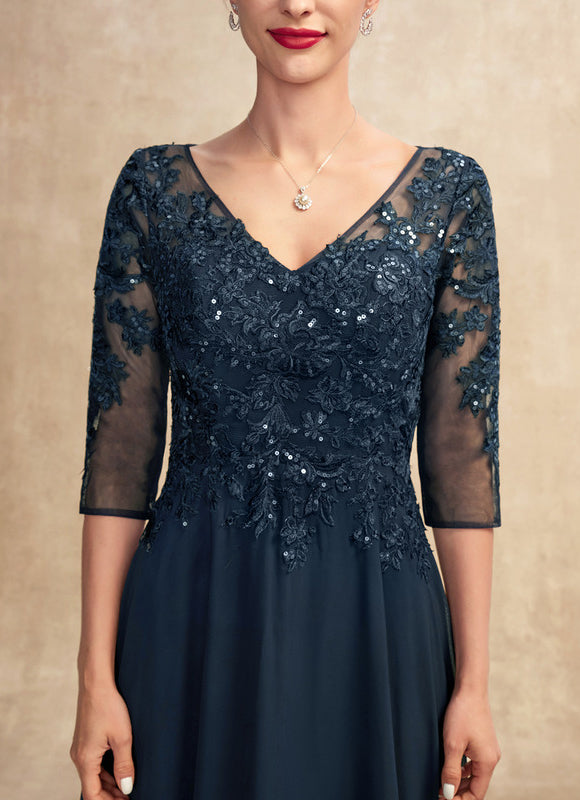 Robe Mère Mariée Bleu Marine Paillettes - gallery 4