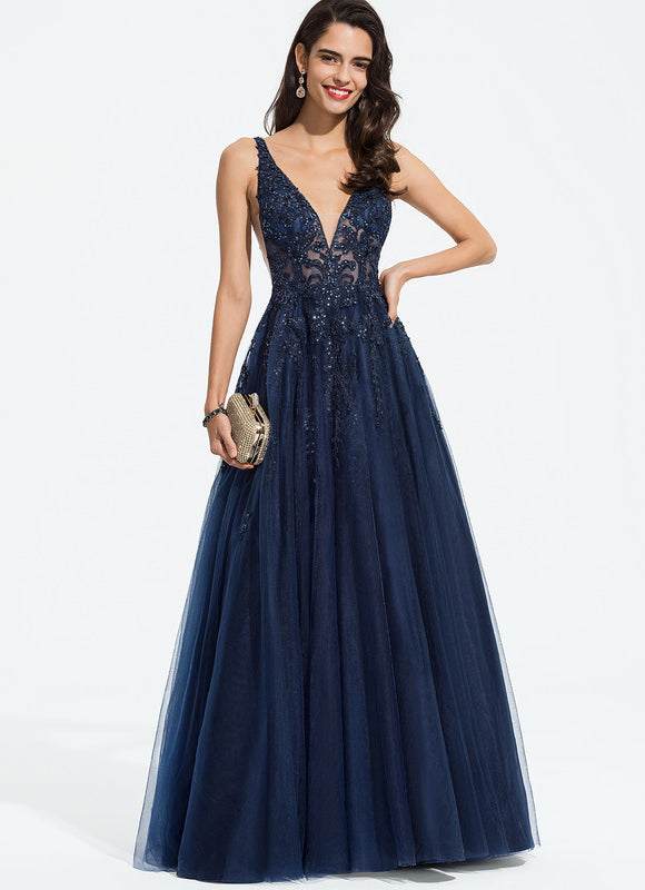 Robe De Soirée Tulle Pailletée Élégante - gallery 9