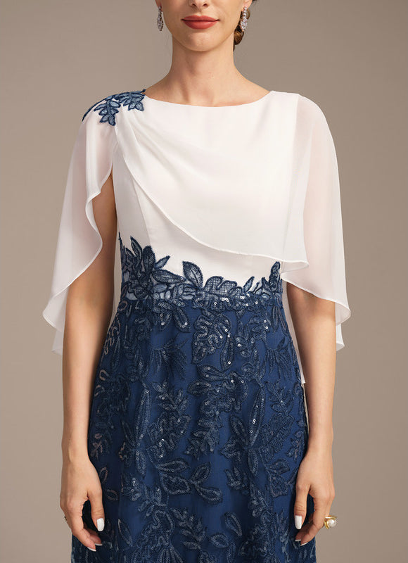 Robe Élégante Paillettes Col Capes - gallery 6