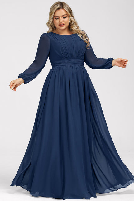 Robe Mousseline Élégante Col Rond - gallery 8