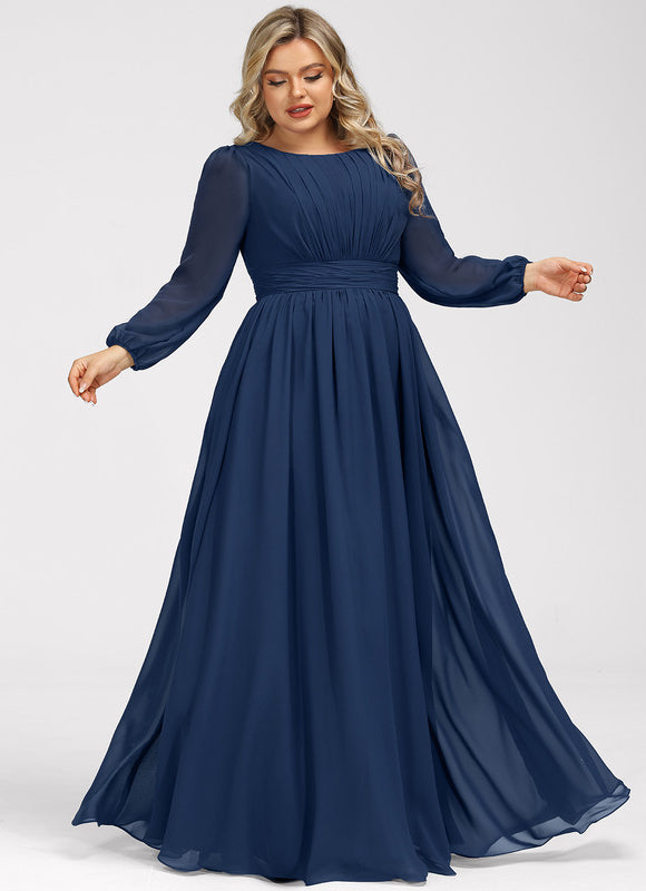 Robe Mousseline Élégante Col Rond - gallery 8