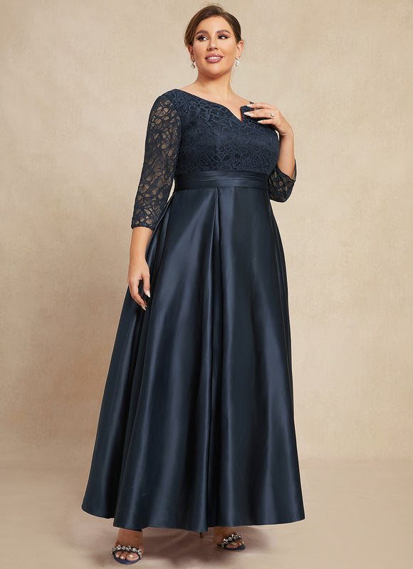 Robe Élégante Satinée Col V Nuit - gallery 7