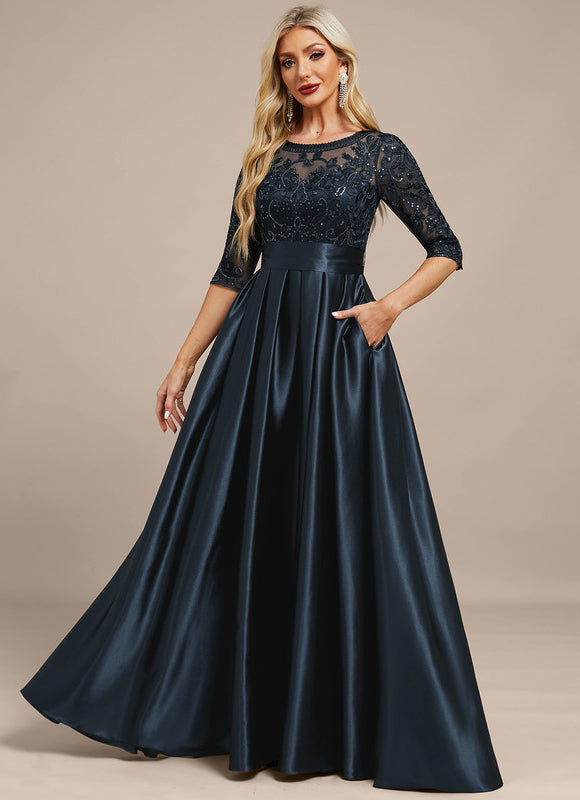 Robe Mère Mariée Satinée Élégante
