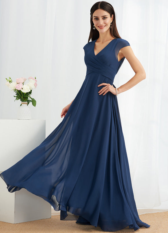 Robe Longue Mousseline Bleu Marine Été