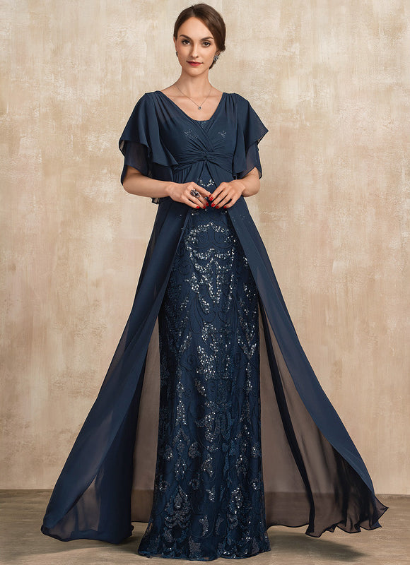 Robe Élégante Paillettes Col V - gallery 3