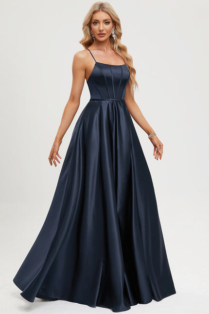 Robe Satinée Élégante Col Épuré - gallery 1
