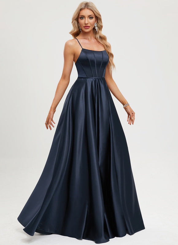 Robe Satinée Élégante Col Épuré - gallery 1