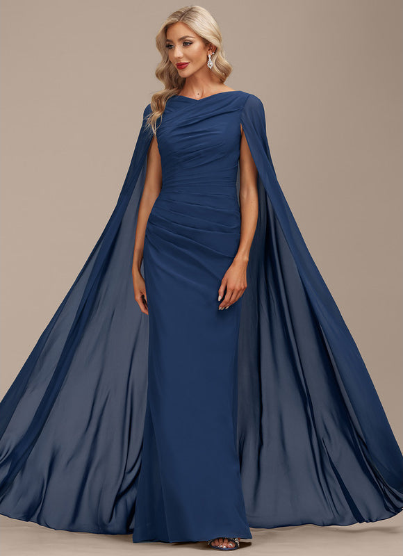 Robe Longue Moulante Bleu Marine Chic
