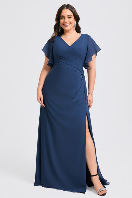 Robe Mousseline Élégante Col V Fendue - gallery 5