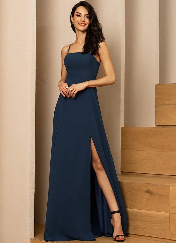 Robe Trapèze Chic Col Carré Fendue
