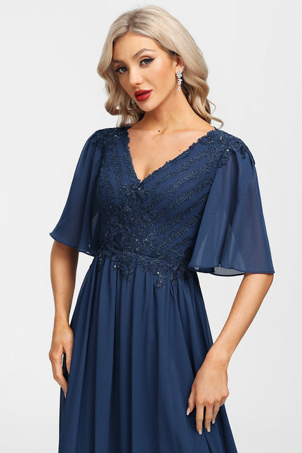 Robe Mère Mariée Bleu Marine Paillettes - gallery 5