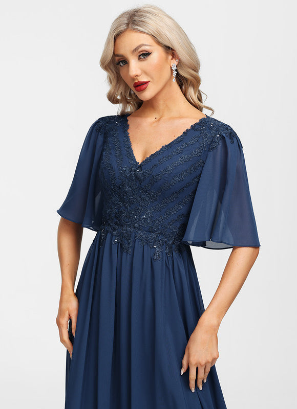 Robe Mère Mariée Bleu Marine Paillettes - gallery 5