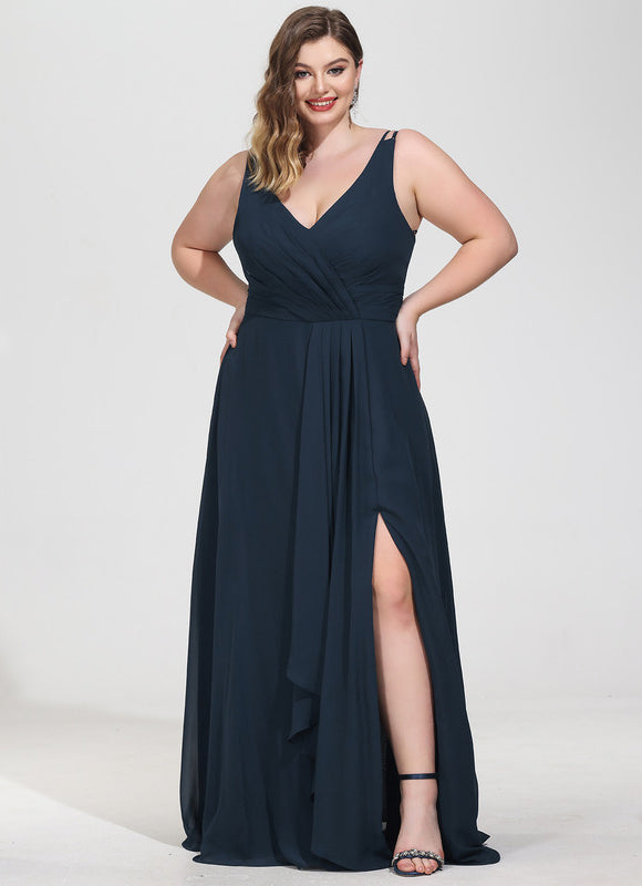 Robe Mousseline Élégante Col V Fendue - gallery 7