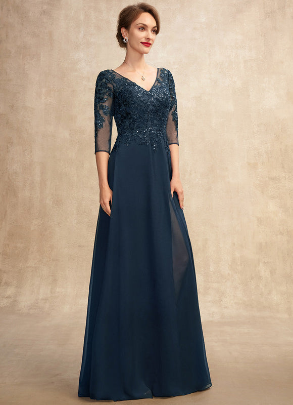 Robe Mère Mariée Bleu Marine Paillettes - gallery 6