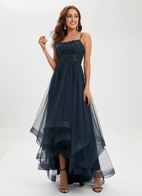 Robe De Bal Chic Asymétrique Pailletée - gallery 4