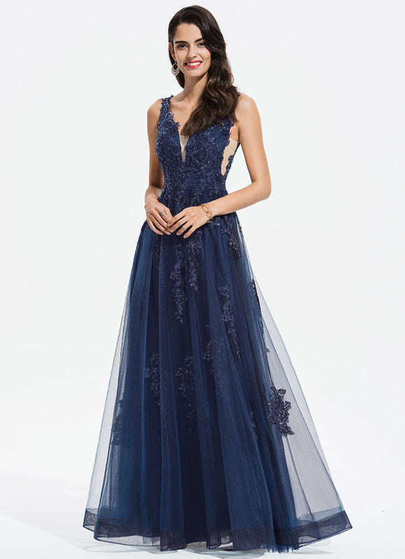 Robe De Bal Bleu Marine - gallery 3