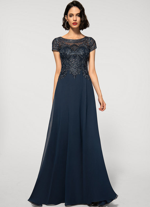 Robe Élégante Col Illusion Paillettes