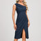 Robe Cocktail Chic Col Asymétrique