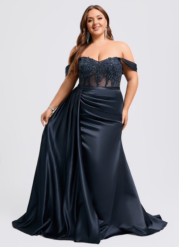 Robe Élégante Col Bateau Bleu Marine - gallery 8