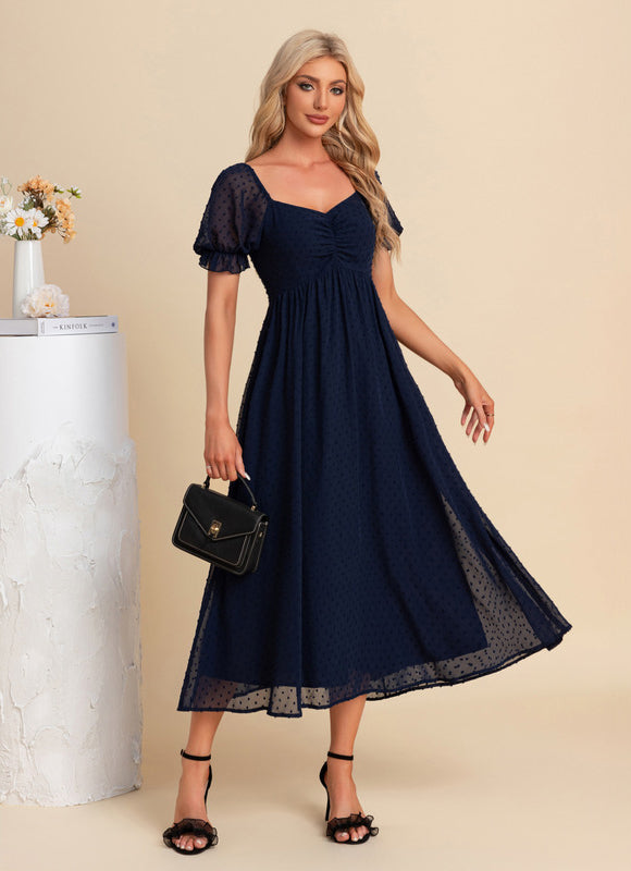 Robe Plumetis Bleu Marine