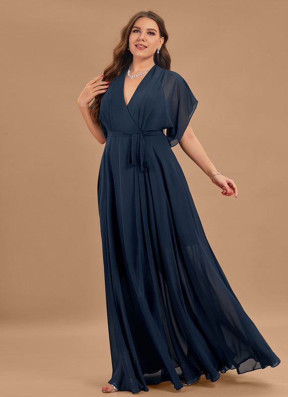 Robe Longue Chic Col V Fendue - gallery 7
