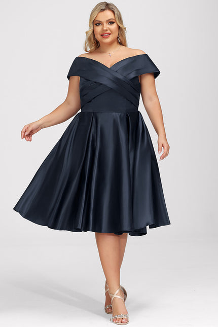 Robe Satinée Épaule Dénudée Élégante - gallery 9