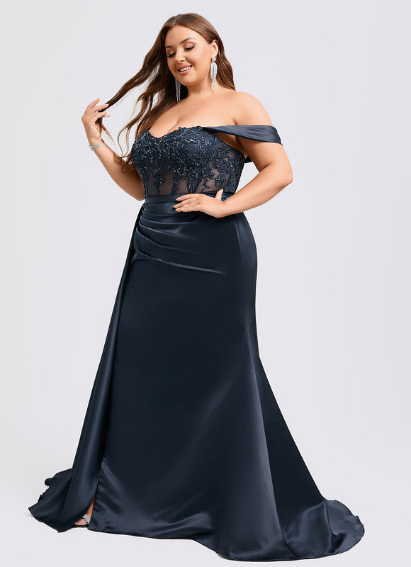 Robe Élégante Col Bateau Bleu Marine - gallery 7