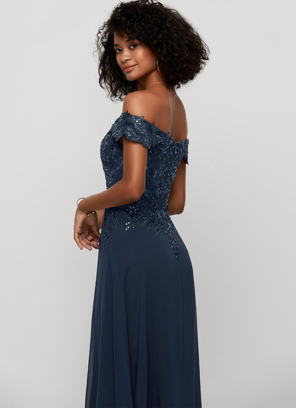 Robe Élégante Épaule Dénudée Paillettes - gallery 2