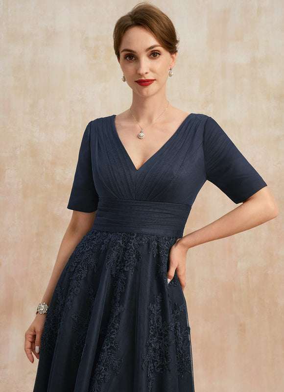 Robe Élégante Tulle Col V - gallery 2