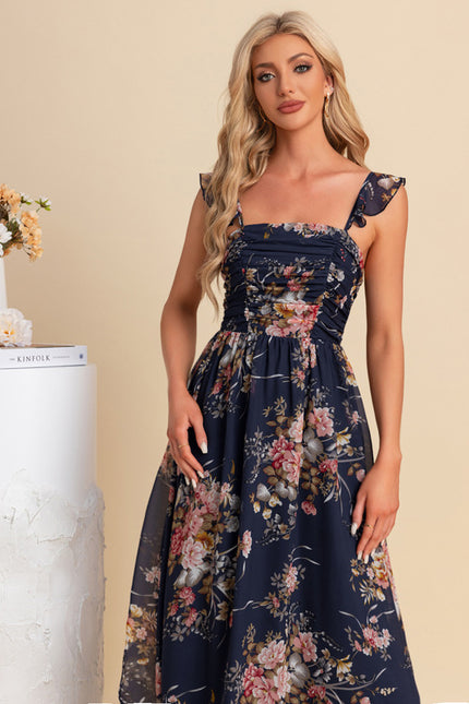Robe Mousseline Bleu Marine - gallery 2