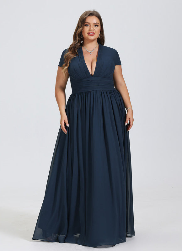 Robe Longue Chic Col V Satinée - gallery 8